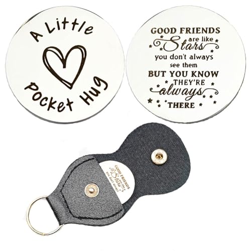 RFTWXHPN Long Distance Relationship Friendship Gifts for Women Men Pocket Hug Tokens Christmas Gift for Boyfriend Girlfriend - color: Good Friends Are Like Stars
