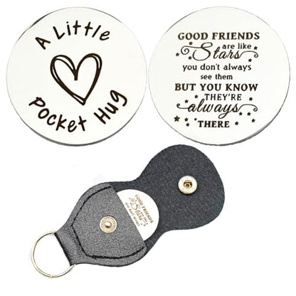 RFTWXHPN Long Distance Relationship Friendship Gifts for Women Men Pocket Hug Tokens Christmas Gift for Boyfriend Girlfriend - color: Good Friends Are Like Stars