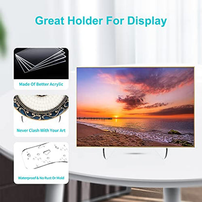 Boloyo Flat Back Acrylic Plate Display Stand, 6 Inch 2PC Clear Acrylic Display Holder Easel Base for Home Office Kitchen School Art Display - color: Flat Back, size: 6 inch(2PC)