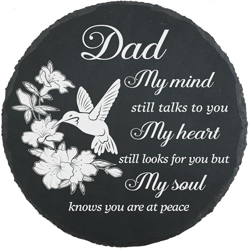 Dad Memorial Stone Memorial Gifts for Loss of Dad, Loss of Father Sympathy Gifts in Memory of Dad Grave Garden Stepping Slate Stones