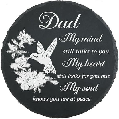 Dad Memorial Stone Memorial Gifts for Loss of Dad, Loss of Father Sympathy Gifts in Memory of Dad Grave Garden Stepping Slate Stones