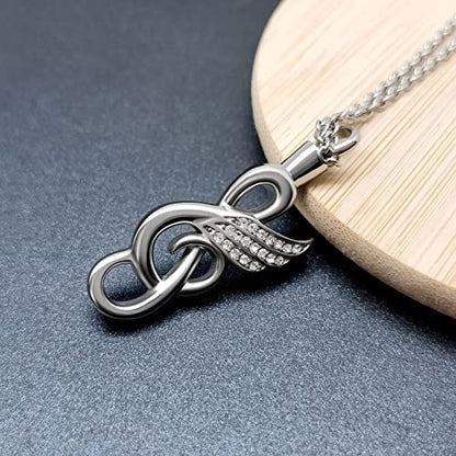 Music Note Cremation Urn Necklace for Ashes Rhinestones Musical Symbol Keepsake Memorial Pendant Jewelry