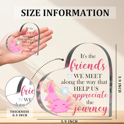 Axolotl Lover Gifts for Women Girls Friendship Keepsake Acrylic Gifts Inspirational Axolotl Decorative Acrylic Sign for Friend Coworker Office School Desk Shelf - style: Axolotl 01