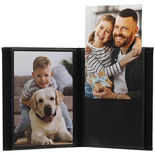 Neil Enterprises Inc. 4x6 Black Photo Album with White Stitching - Holds 24 Photos