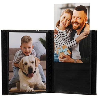 Neil Enterprises Inc. 4x6 Black Photo Album with White Stitching - Holds 24 Photos