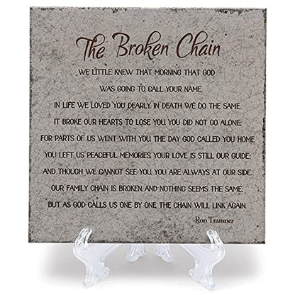 The Broken Chain Bereavement Distressed 6 x 6 Ceramic Tabletop Easel Sign