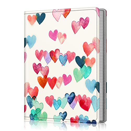 Fintie Photo Album 5x7 Photos, 52 Pockets Small Capacity Wallet Albums Book | Vegan Leather Cover, 5X7 Picture Keepsakes, Family/Wedding/Travel Memory Book, For Boys Girls Art Work, Raining Hearts - color: Raining Hearts