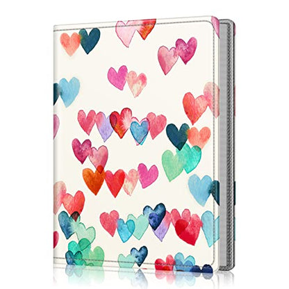 Fintie Photo Album 5x7 Photos, 52 Pockets Small Capacity Wallet Albums Book | Vegan Leather Cover, 5X7 Picture Keepsakes, Family/Wedding/Travel Memory Book, For Boys Girls Art Work, Raining Hearts - color: Raining Hearts
