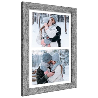 11x17 Collage Frame, 2 Open 8x10 Photo Frame Collage for Wall - color: Grey, size: 11x17 - (2 open8x10）