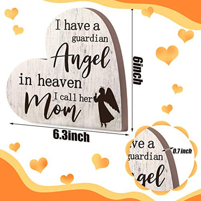 Sympathy Gift Memorial Wooden Heart Shaped Sign for Loss of Mother Bereavement Gift I Call Her Mom in Memory Loss of Loved Mom for Table Centerpieces Remembrance