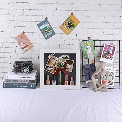 Frametory 11x11 Shadow Box Frame Display Case, 2-inch Depth (White) - color: White, size: 11x11(1 Set)