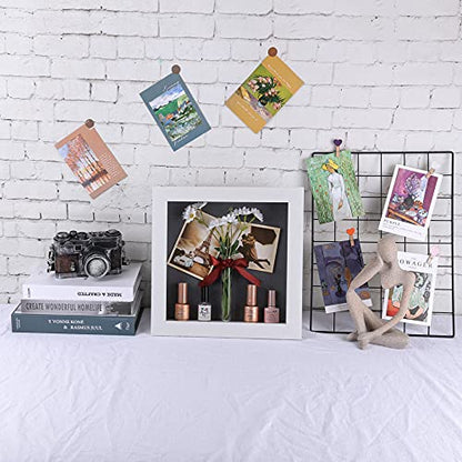 Frametory 11x11 Shadow Box Frame Display Case, 2-inch Depth (White) - color: White, size: 11x11(1 Set)