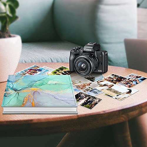 Fintie Photo Album 4x6 Photos - 600 Pockets Large Capacity Albums Book | Vegan Leather Cover, 4X6 Picture Keepsakes, Family/Wedding/Travel Memory Book, Baby/Kids/Boys/Girls Gift, Emerald Marble - color: Emerald Marble