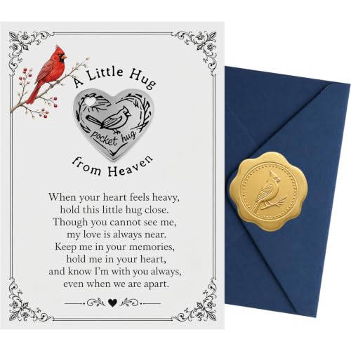 Memorial Gift for Loss of Loved One, Cardinal Memorial Keepsake, Pocket Hug from Heaven for Grieving Family Member, A Thoughtful Sympathy Reminder They Are Always in Your Heart - color: Cardinal