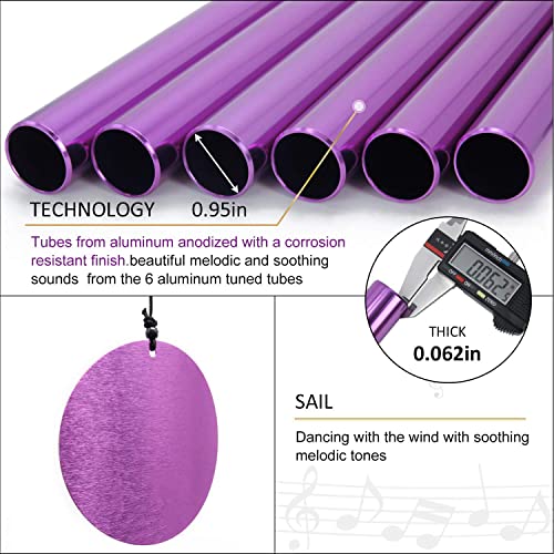 Memorial Wind Chimes Outdoor Large Deep Tone 36 Inch Tuned Windchimes - size: 36“ Purple