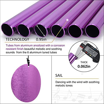 Memorial Wind Chimes Outdoor Large Deep Tone 36 Inch Tuned Windchimes - size: 36“ Purple