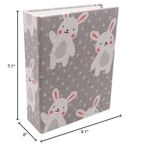 Small Photo Album for Kids, 100 Pockets 4x6 Bookshelf Baby Picture Album, Slip-in Linen Cover Photo Book for Family(Bunny) - color: Rabbit
