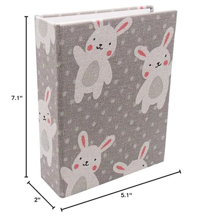 Small Photo Album for Kids, 100 Pockets 4x6 Bookshelf Baby Picture Album, Slip-in Linen Cover Photo Book for Family(Bunny) - color: Rabbit