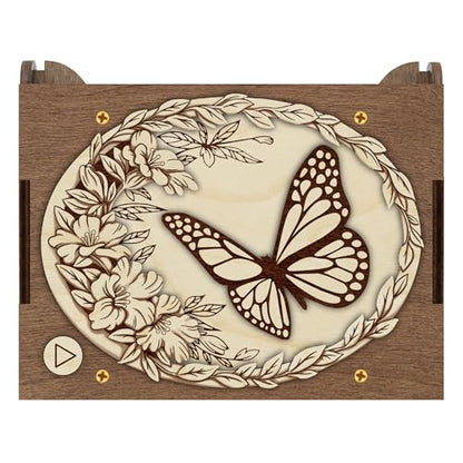 Butterfly Custom Song MP3 Music Box, Personalize with Photo Print & Text, Plays Any Song