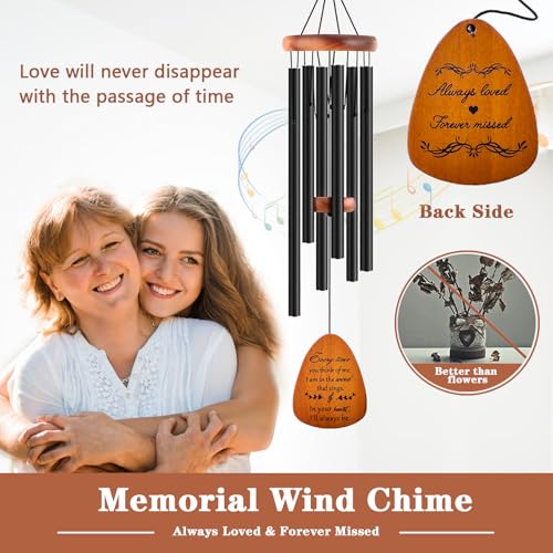 Soopau Sympathy Wind Chimes, Memorial Wind Chimes for Loss of Loved One, Sympathy/Memorial/Bereavement/Condolence Funeral Gifts in Memory of a Loved One Mother Father, 30" Wooden