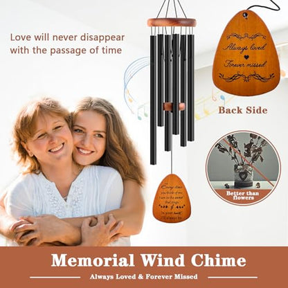 Soopau Sympathy Wind Chimes, Memorial Wind Chimes for Loss of Loved One, Sympathy/Memorial/Bereavement/Condolence Funeral Gifts in Memory of a Loved One Mother Father, 30" Wooden