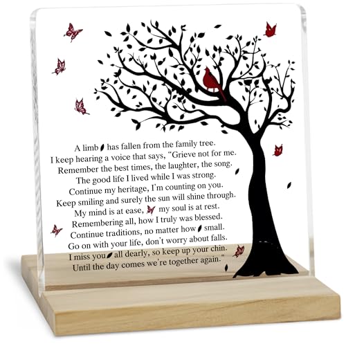 A Limb Has Fallen Memorial Decor Sign, Sympathy Gifts for Loss of Loved One Acrylic Plaque - color: Limb