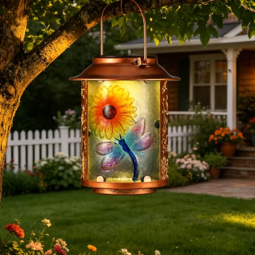 Dragonfly Solar Lanterns Outdoor Waterproof Birthday Gifts for Women Mom - color: a-Dragonfly-1PC