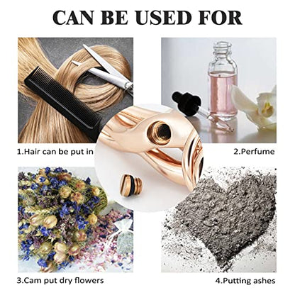 Cremation Jewelry with Angel Lady Stainless Steel Urn Necklace Pendant Memorial Ashes Keepsake for Women Girls, Filling Kit Included - color: Couple-Rosegold