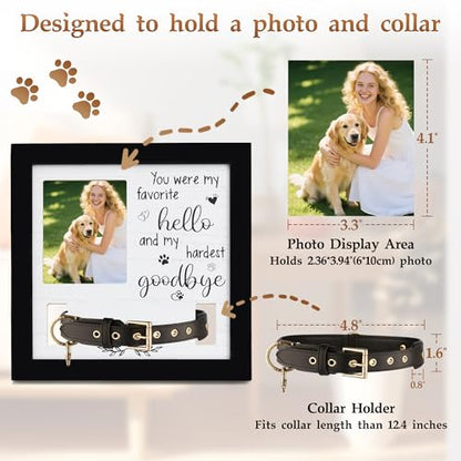 Dog Collar Memorial Frame, Pet Memorial Frame with Collar Holder, Loss of Dog Sympathy Gift, Pet Sympathy Remembrance Gift - size: Basic