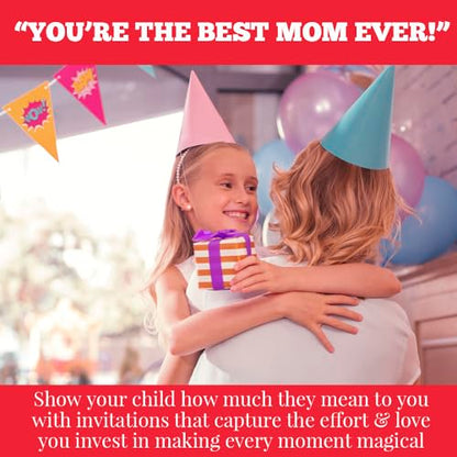 Amanda Creation Colorful Rainbow Crayons themed Birthday Party Fill in Invitations, set of twenty, includes envelopes - style: Rainbow Crayons