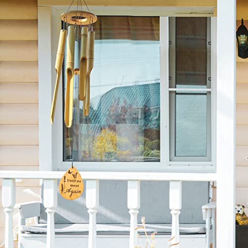 37.5" Bamboo Wind Chime for Outside, Wooden Wind Chimes Memorial Gifts - size: 37.5" Plain