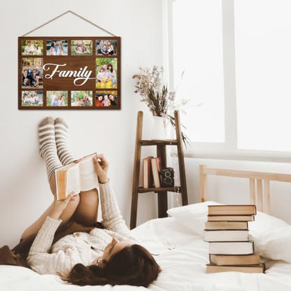 Family Photo Board, Collage Photo Hanging Display Picture Board - color: Family