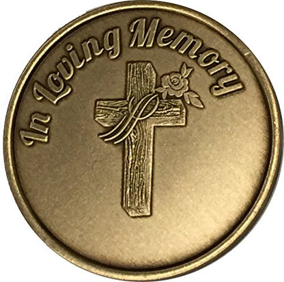 RecoveryChip In Loving Memory Cross Rose Medallion Memorial Bereavement Token Those We Love