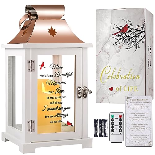liantudy Memorial Lantern, Sympathy Gifts for Loss of Mom/Loved One, Bereavement Gifts, in Memory Loved One Lantern,Celebration Life, Funeral Lantern,Mom You Left me Beautiful Memories - color: Mom You left me Beautiful Momories