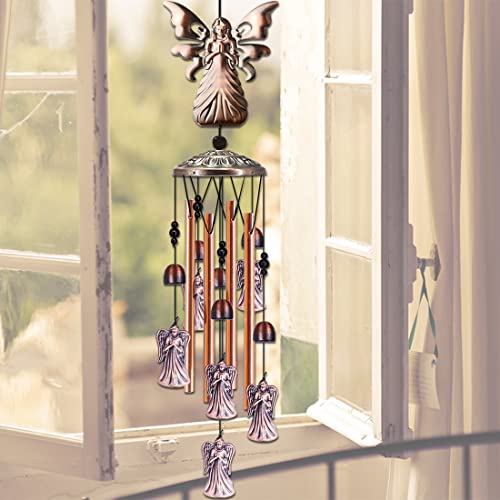 JUNQIU Angel Wind Chimes for Outside, Religious Wind Chimes, Angel Gifts