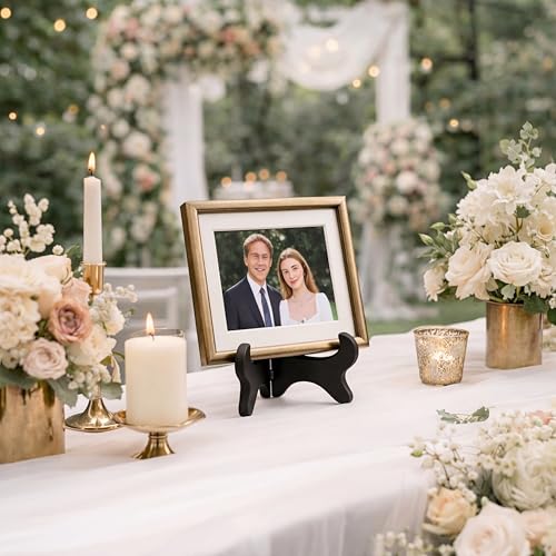 Artliving Black 7" Wood-like Plastic Easels Plate Display Stands Picture Frame Stand Holder-Set Of 4 - size: 7 inch