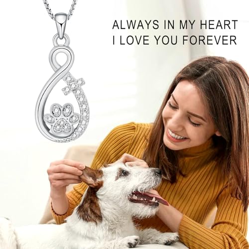 Oinsi Infinity Love Pet Cremation Jewelry for Ashes of Dog/Cat Funeral Keepsake Urn Necklace Pendant Memorial Jewellery - color: D-Sliver