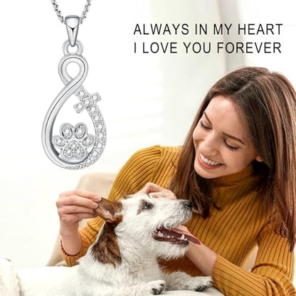 Oinsi Infinity Love Pet Cremation Jewelry for Ashes of Dog/Cat Funeral Keepsake Urn Necklace Pendant Memorial Jewellery - color: D-Sliver