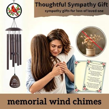 40''Memorial Wind Chimes for Loss of Loved One，Cardinal Wind Chimes - color: 40" Memorial Cardinal Wind Chimes