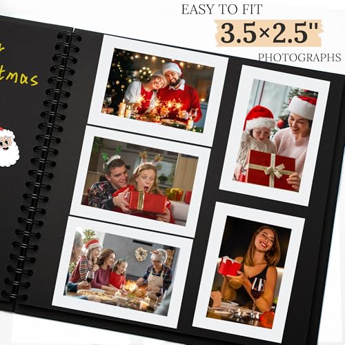 Scrapbook Photo Album 8"x8" 20 Sheets 40 Pages Hardcover Kraft Paper Black - color: Black, size: 8"x8" 20 Sheets