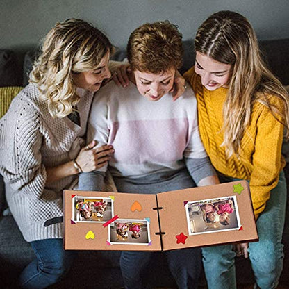 ZEEYUAN Wooden Photo Album Scrapbook DIY Photo Book Wedding Guest-Book 80 Pages Travel Memory Book Birthday Anniversary Valentine's Gift for Mother Father (I Love You) - color: I Love You