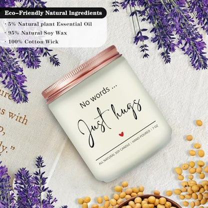 Bereavement Gifts - Sympathy Gift for Loss of Loved - Get Well Soon, Thinking of You, Feel Better Cheer Up, After Surgery Gfits for Women - Lavender Scented Candle - color: No Words