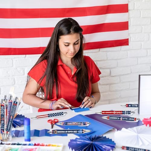 12PCS 250th Anniversary American Flag Patriotic Ballpoint Pens - color: 250th Anniversary