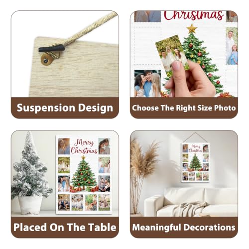 Christmas Photo Board, Collage Photo Hanging Display Picture Board - color: Christmas