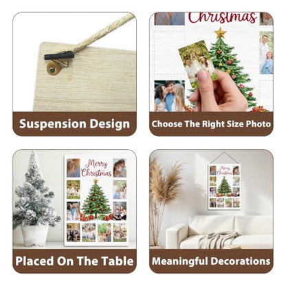Christmas Photo Board, Collage Photo Hanging Display Picture Board - color: Christmas