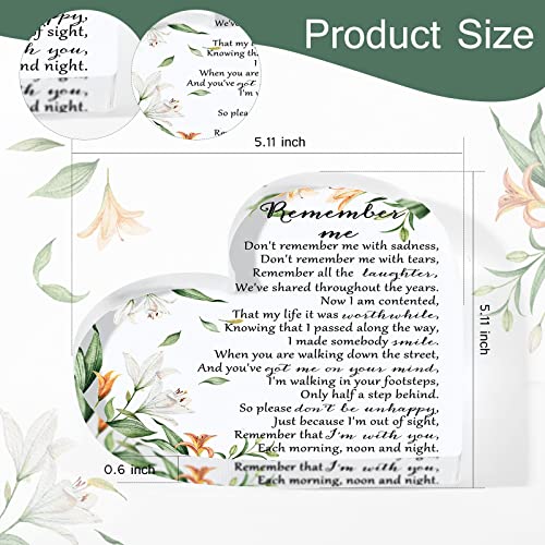 Yookeer Sympathy Gift Acrylic Heart Shape Memorial Bereavement Gifts for Loss of Loved One Red Cardinal Remembrance Condolence Funeral Grief Keepsake for Mom Dad Grandma Friend(Delicate Style) - style: Delicate Style