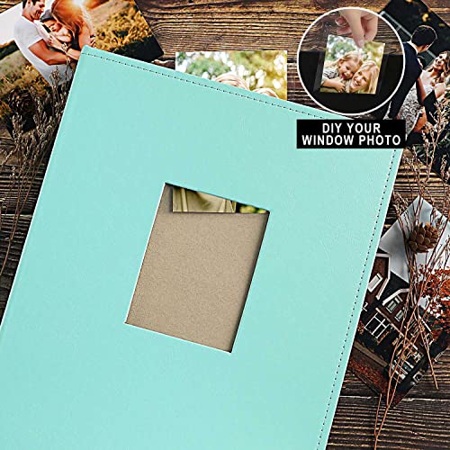 Ywlake Photo Album 4x6 400 Pockets, Leather Photo Albums Holds 400 Vertical Pictures Only Teal - color: Teal, size: 400 Pockets