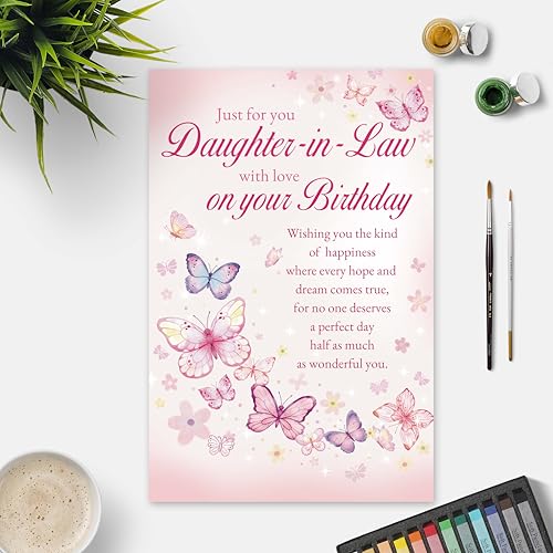 Funny & Heartfelt Birthday Card for Daughter-in-Law - Wonderful Greetings from Mother-in-Law, Birthday Wishes for Family - color: Daughter-in-Law