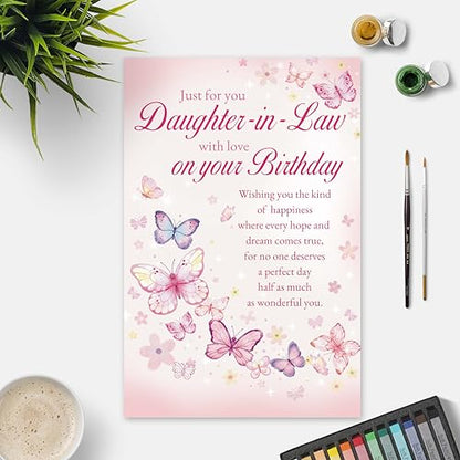 Funny & Heartfelt Birthday Card for Daughter-in-Law - Wonderful Greetings from Mother-in-Law, Birthday Wishes for Family - color: Daughter-in-Law