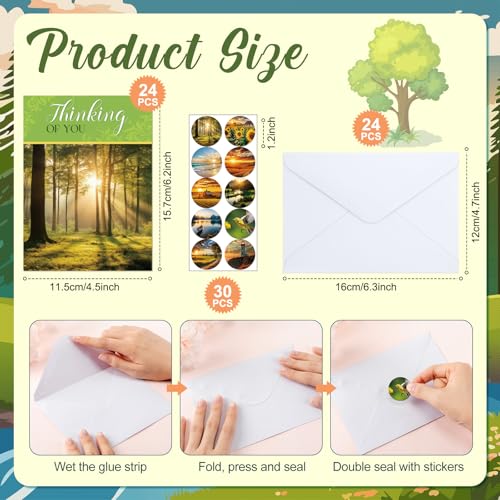 Motiskyy 24 Pack Religious Thinking of You Cards Bulk with Envelopes Jesus Christian Greeting Thinking of You Cards with Scripture Encouragement 4.5 x 6.2 Inch(Simple Style) - style: Simple Style
